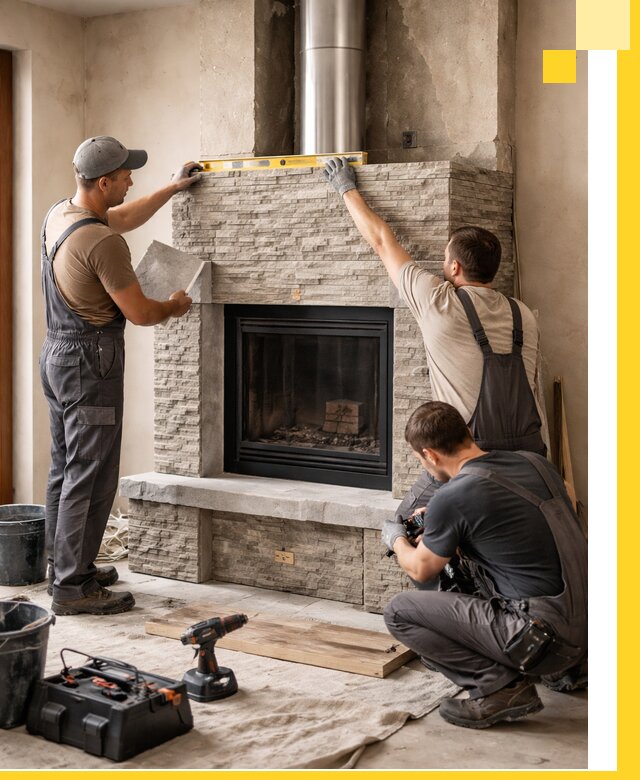 Профессиональный монтаж каминов под ключ в Чайковском для дома