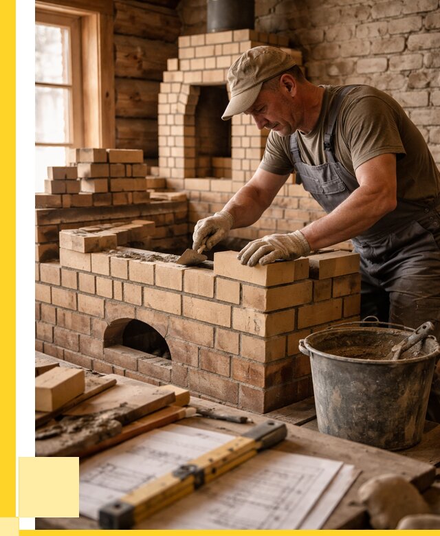 Кладка печей из кирпича в Чайковском цены от 30363 р. - ЭриданЧкв