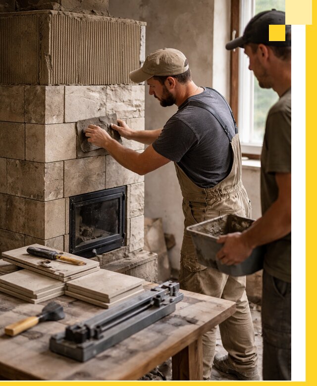 Профессиональная облицовка печей в Чайковском: керамика и камень