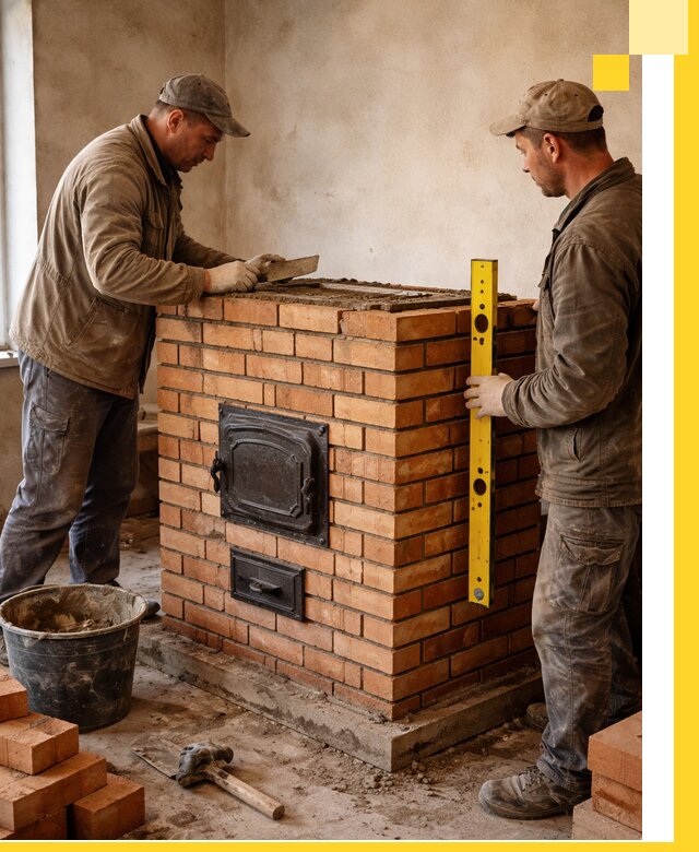 Отопительные печи под ключ в Чайковском, установка и сборка