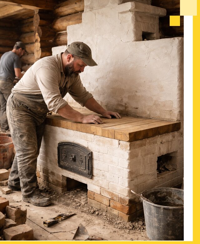 Проектирование и установка русской печи с лежанкой в Чайковском