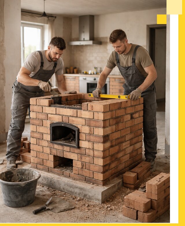 Установка и монтаж печей в частном доме в Чайковском под ключ