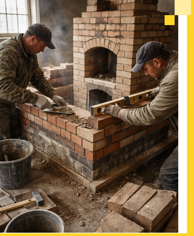 Изготовление и монтаж печей и каминов из кирпича в Чайковском