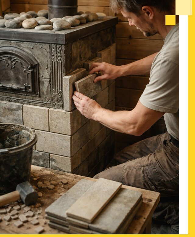 Облицовка банных печей в Чайковском профессиональная отделка