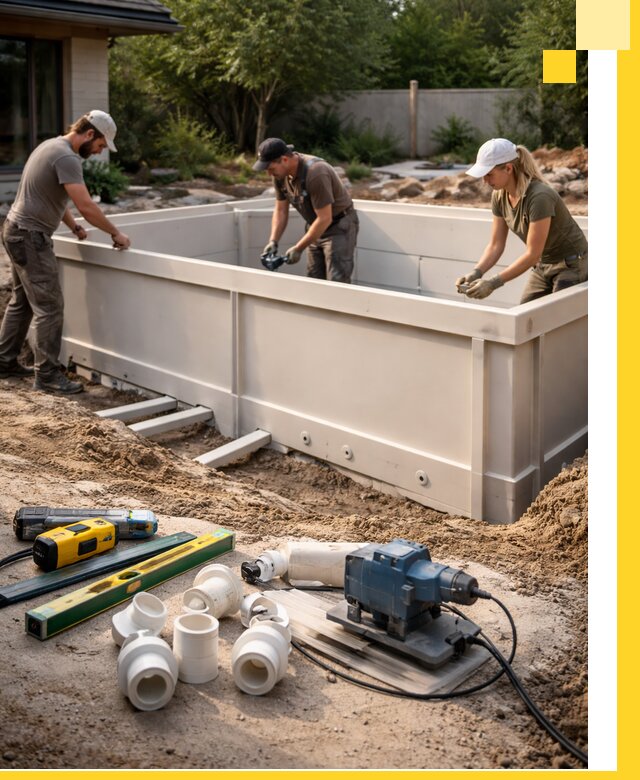 Установка полипропиленовых бассейнов под ключ в Чайковском