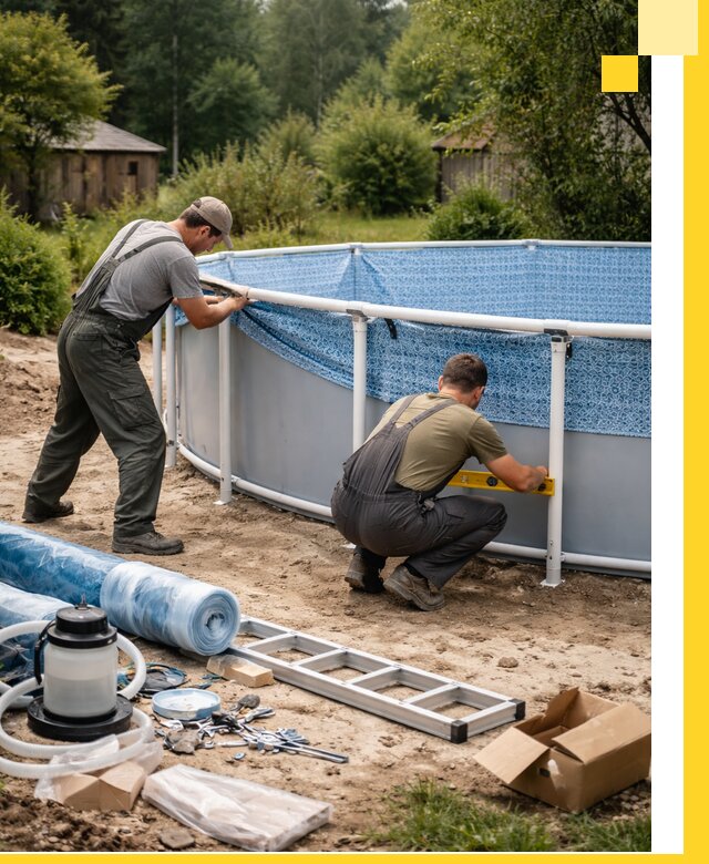 Установка и монтаж каркасных бассейнов в Чайковском под ключ