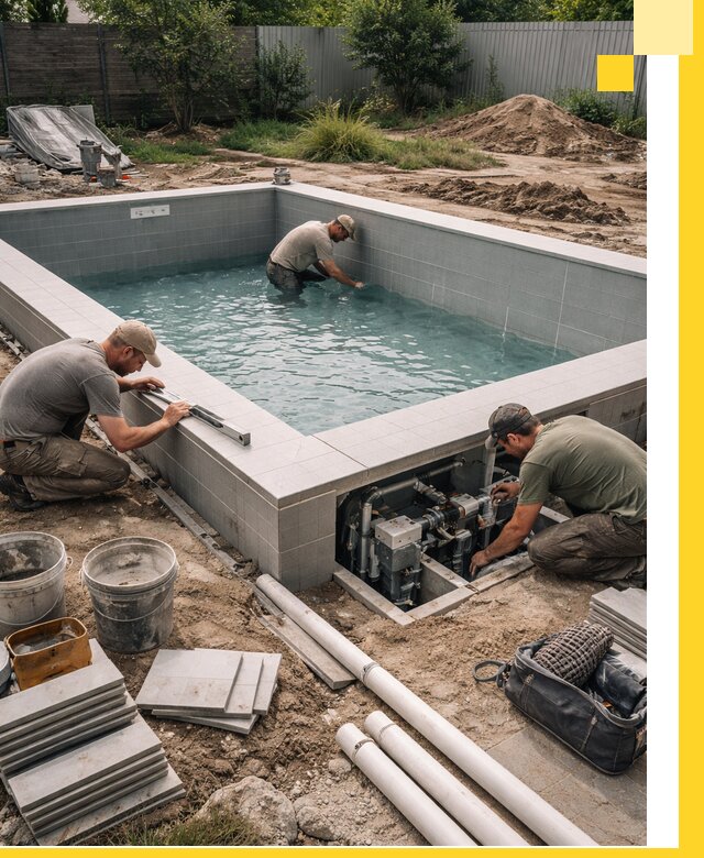 Строительство и монтаж бассейнов для дачи под ключ в Чайковском