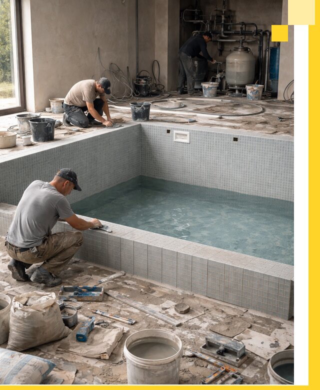 Строительство и монтаж бассейнов в помещении в Чайковском