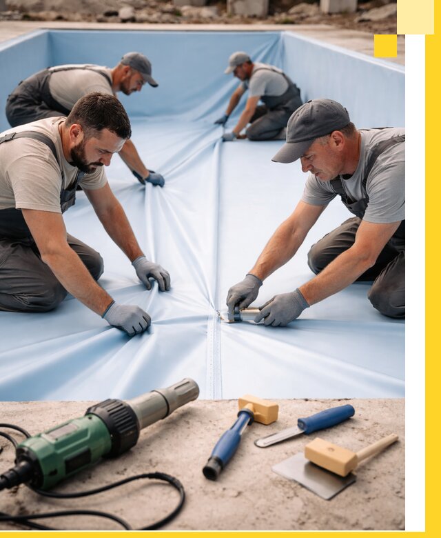 ПВХ пленка для бассейнов с монтажом и гарантией в Чайковском