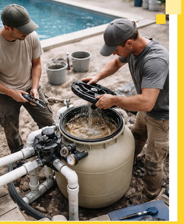 Установка и обслуживание песочных фильтров для бассейнов в Чайковском