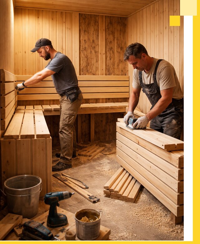 Профессиональный комплексный ремонт саун под ключ в Чайковском