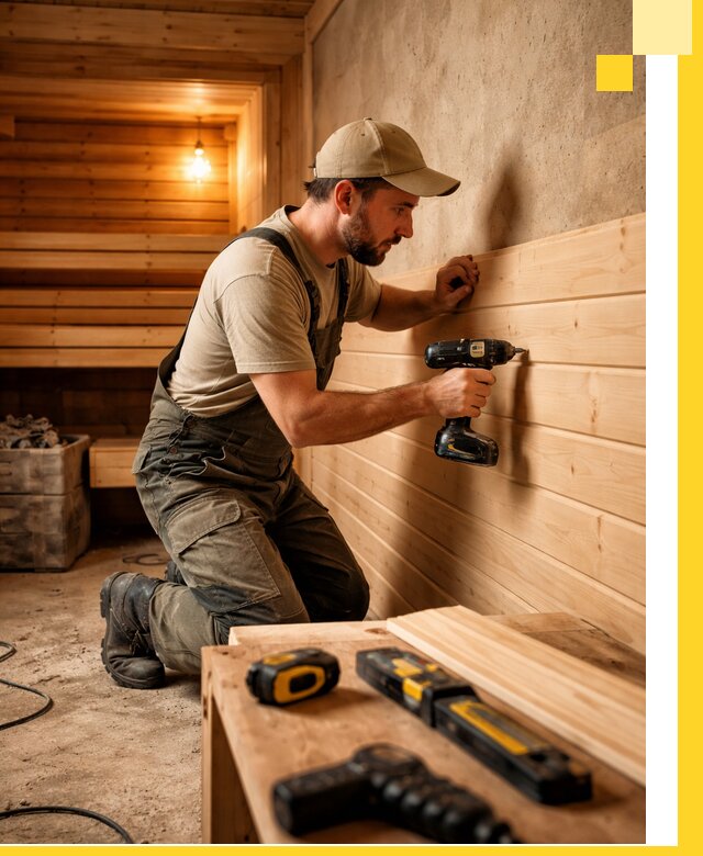 Профессиональная внутренняя отделка бани в Чайковском под ключ