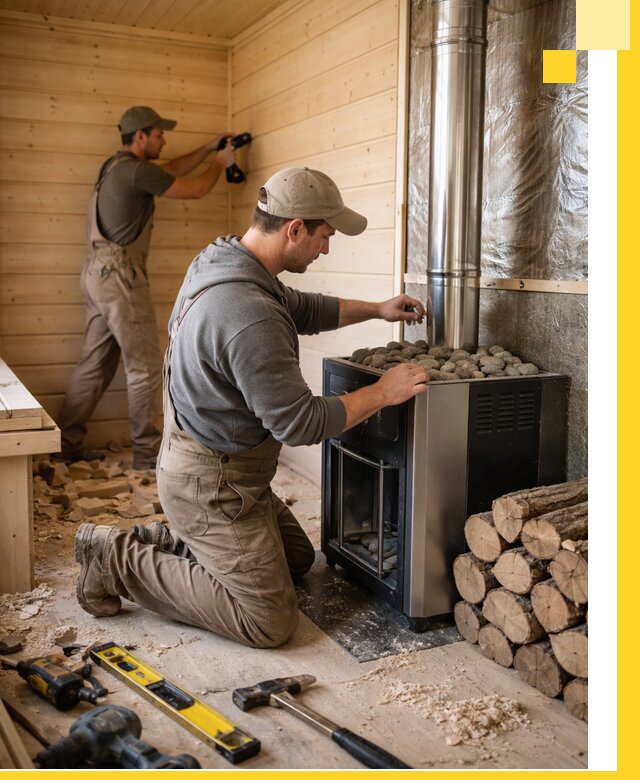 Строительство деревянных бань под ключ в Чайковском проекты и монтаж