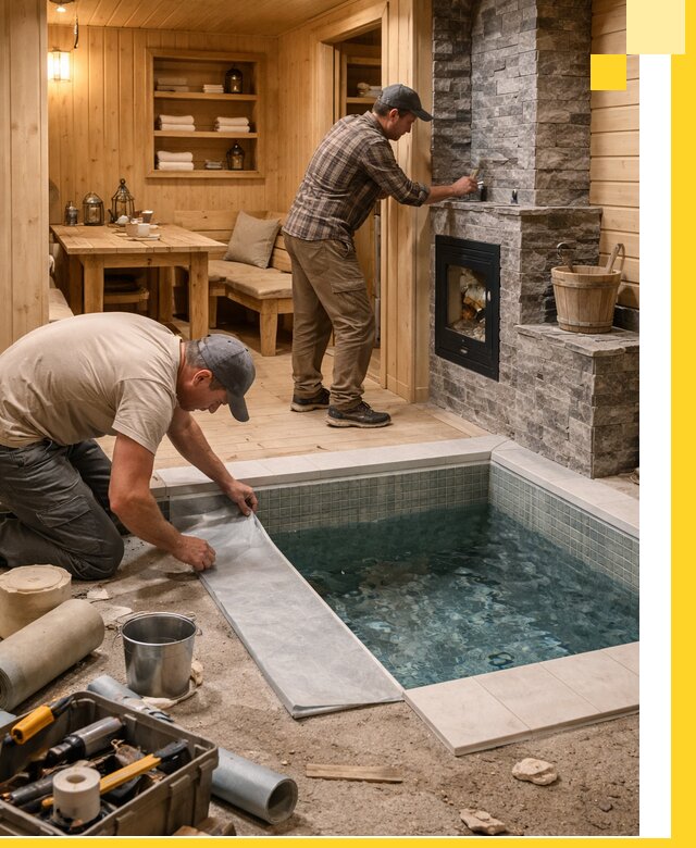 Строительство бань с комнатой отдыха под ключ в Чайковском