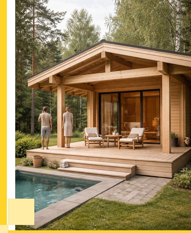 Бани с террасой под ключ в Чайковском от 607260 р. | ЭриданЧкв