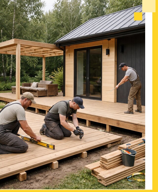 Строительство бань с террасой и бассейном под ключ в Чайковском