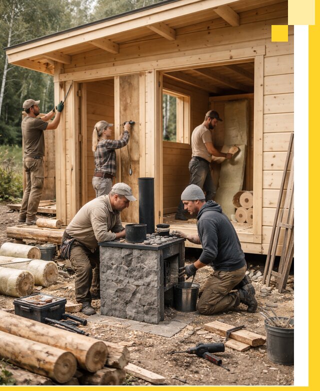 Купить баню под ключ в Чайковском строительство монтаж отделка