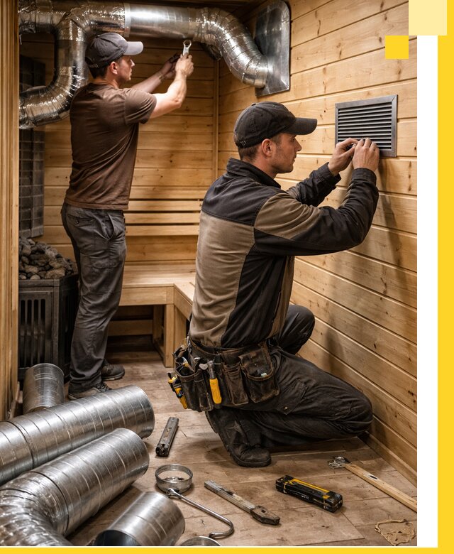Проектирование и монтаж вентиляции бани в Чайковском под ключ