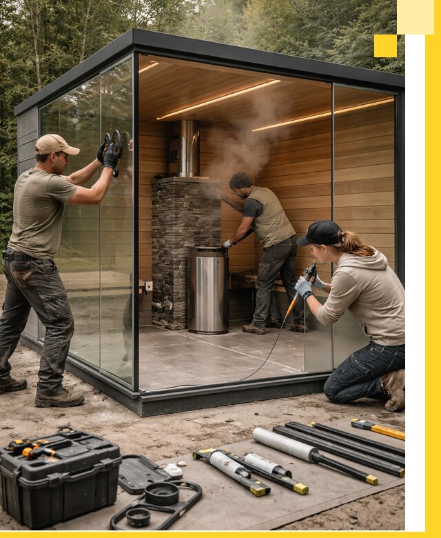 Проектирование и строительство стеклянных бань в Чайковском