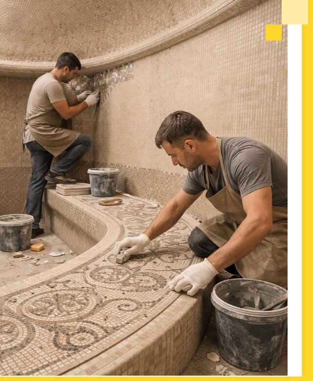 Плитка для хамама в Чайковском, укладка, подбор и поставка